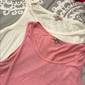 Pink and white tank top SET